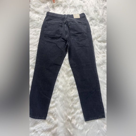 Agolde Womens Fen Black High Rise Relaxed Denim Straight Leg Jeans NWT - Picture 3 of 4